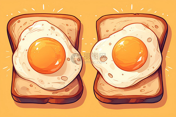 面包上的营养鸡蛋图片