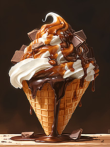 可口的巧克力冰淇淋图片