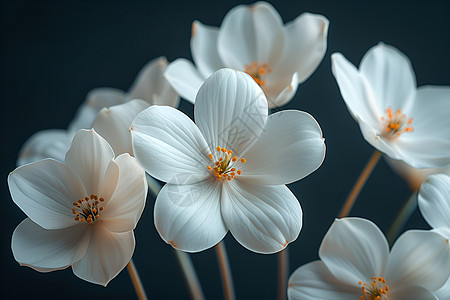 白花中的黄色花蕊图片