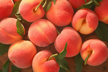 成熟桃子背景图片