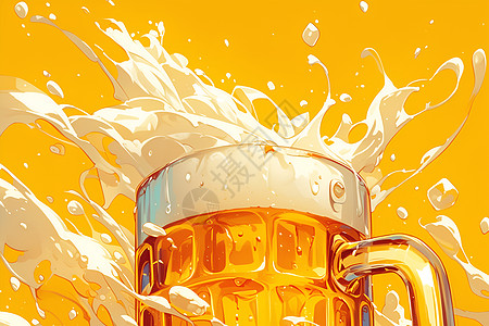 水花飞溅的啤酒图片