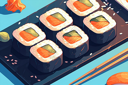 美味的寿司插图图片