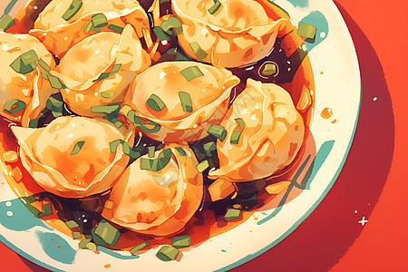 盘子里的饺子图片
