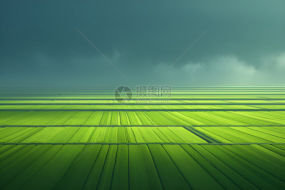 翠绿的田园风光图片