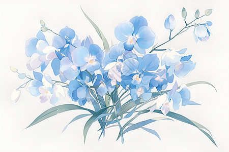 美丽的蓝色兰花图片