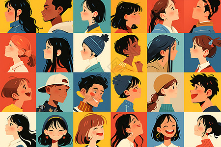 多样性表情插图图片