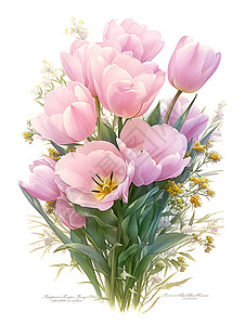 盛开的粉色郁金香图片