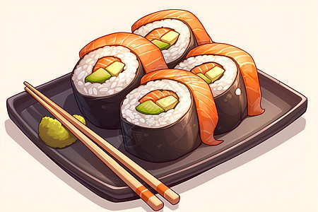 五彩缤纷寿司卷图片