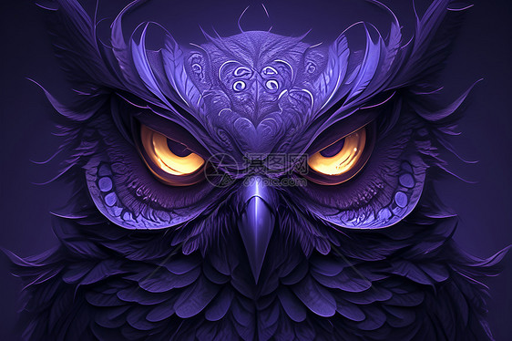 神秘的紫色猫头鹰图片