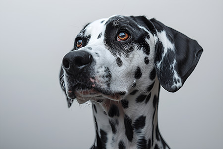 遥望远方的斑点犬图片