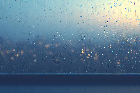 玻璃上的雨点图片