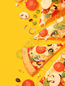 五彩斑斓的比萨饼图片