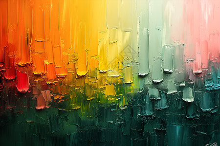 彩虹的抽象画图片
