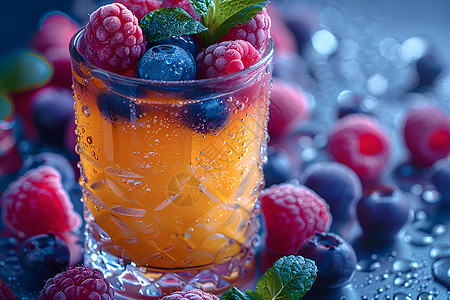 清爽的水果果汁图片