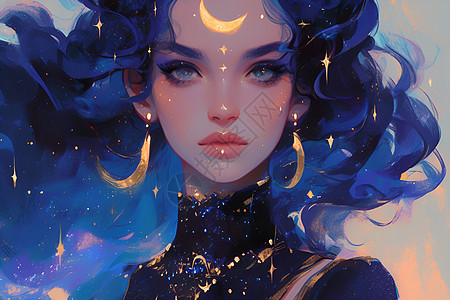 美女成群梦幻的星际美女插画