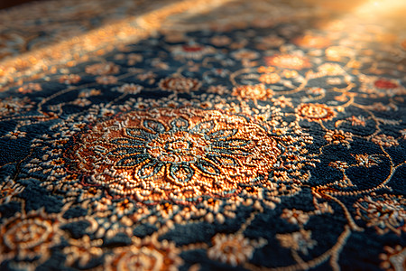 绚丽花纹的地毯图片
