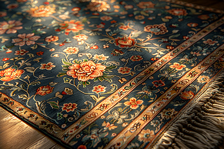 剪纸花纹复古花纹的地毯展示背景