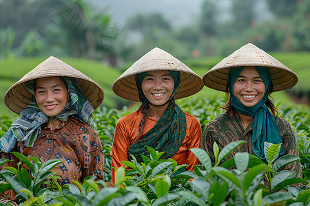 茶农快乐的茶农图片