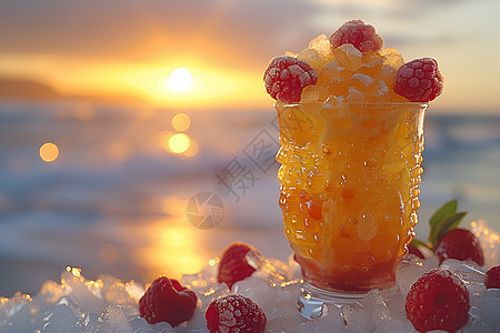 美味的水果冰沙图片
