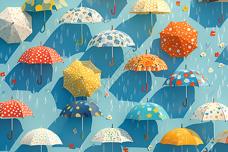 缤纷多彩的伞图片