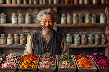 一位中医草药师图片