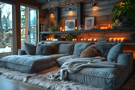 舒适的客厅柔软的沙发图片