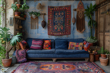 波西米亚风格的客厅图片