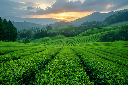 翠绿的茶园图片