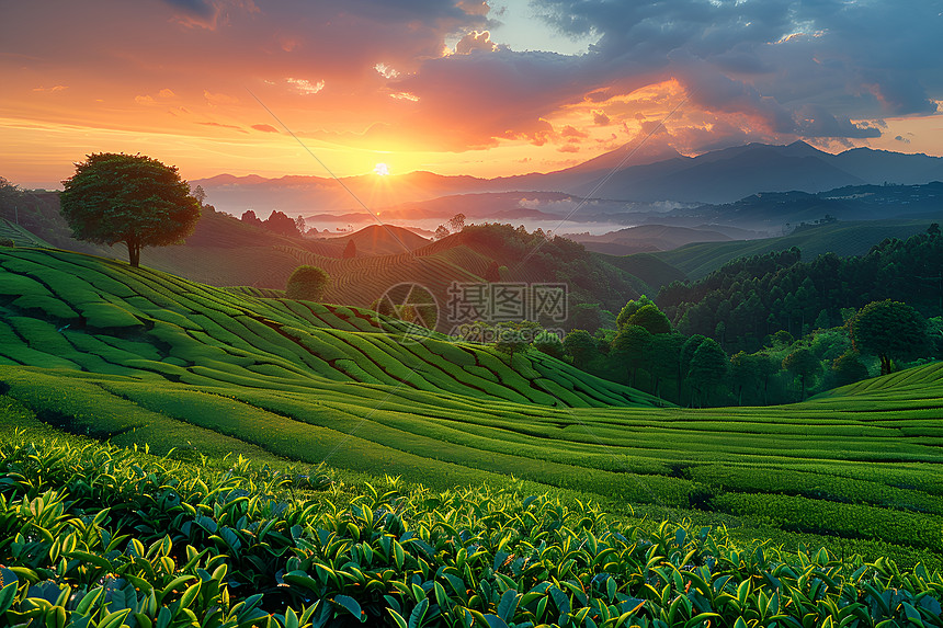 广袤的茶园图片