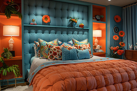 色彩大胆的卧室装修图片