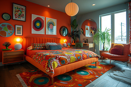 色彩大胆的卧室图片