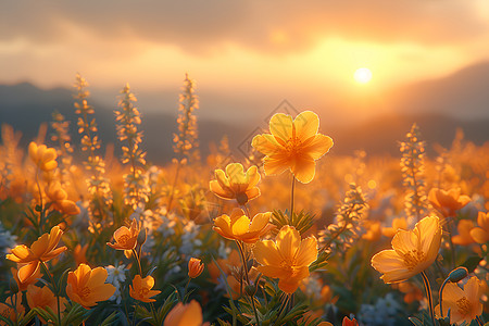 黄色野花黄色的花朵背景