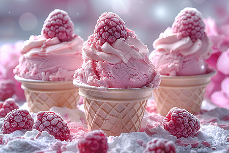 美味水果冰淇淋图片
