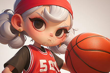篮球少女插画图片