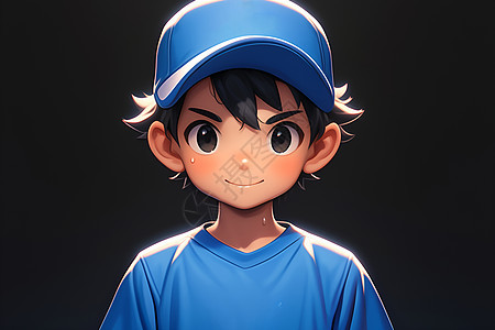 棒球少年的形象插画图片