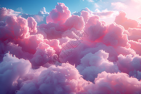 梦幻的粉色棉花糖图片