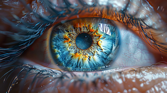 视网膜病变眼球中的视网膜背景
