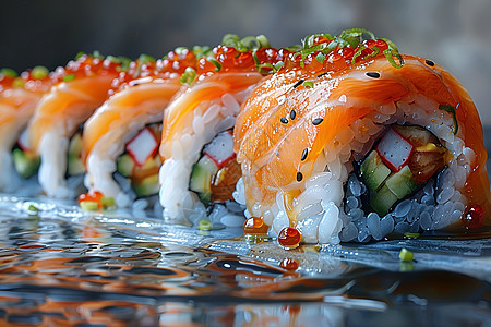营养可口的寿司图片