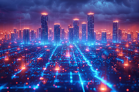 未来科技发光城市图片
