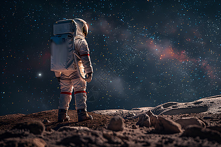 宇航员在月球上行走图片