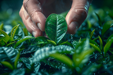 嫩绿的茶叶图片