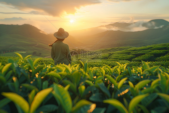 茶园早晨的宁静图片