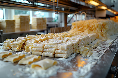 面团工厂生产的面食背景