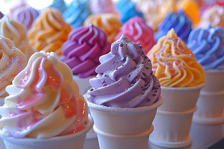 多彩冰淇淋甜品图片