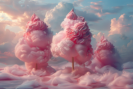 粉色世界棉花糖图片