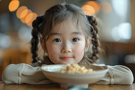 享受食物的女孩图片