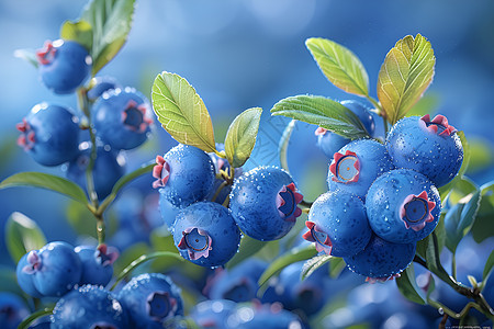 成熟的美味蓝莓图片