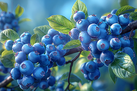 农田的成熟的蓝莓图片