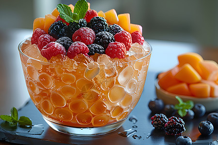 新鲜水果冰沙图片