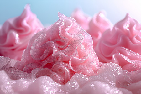 美食图案粉色棉花糖插画